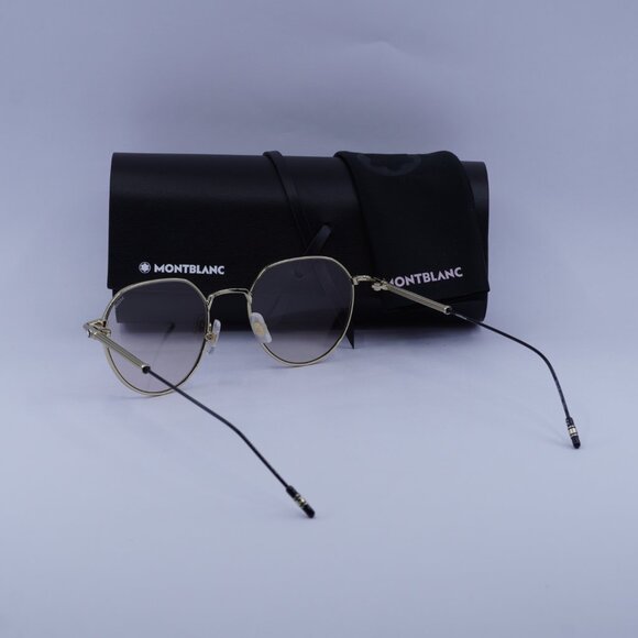 Montblanc MB0060S 002 Sunglasses Gold/Black Square Frame, Brown Lenses main image 10